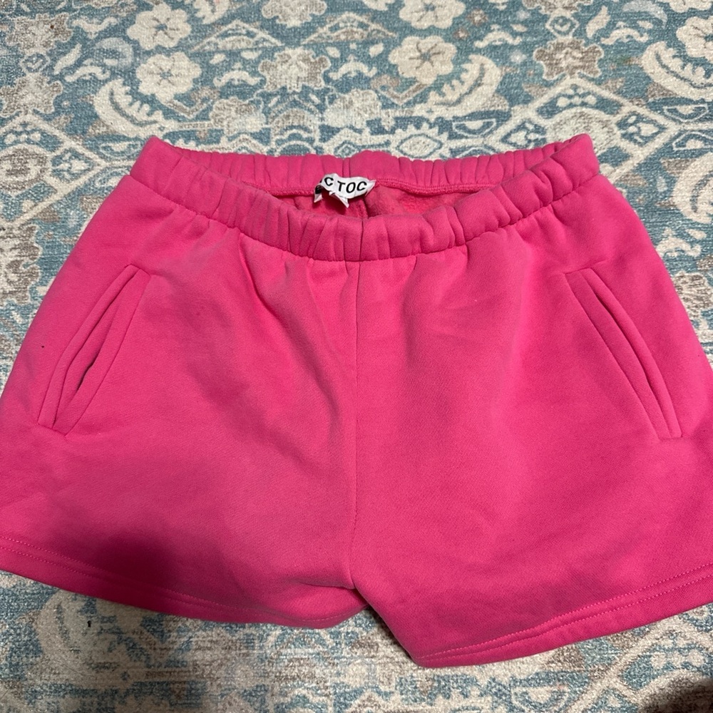 Pink Athletic Shorts with Elastic Waistband